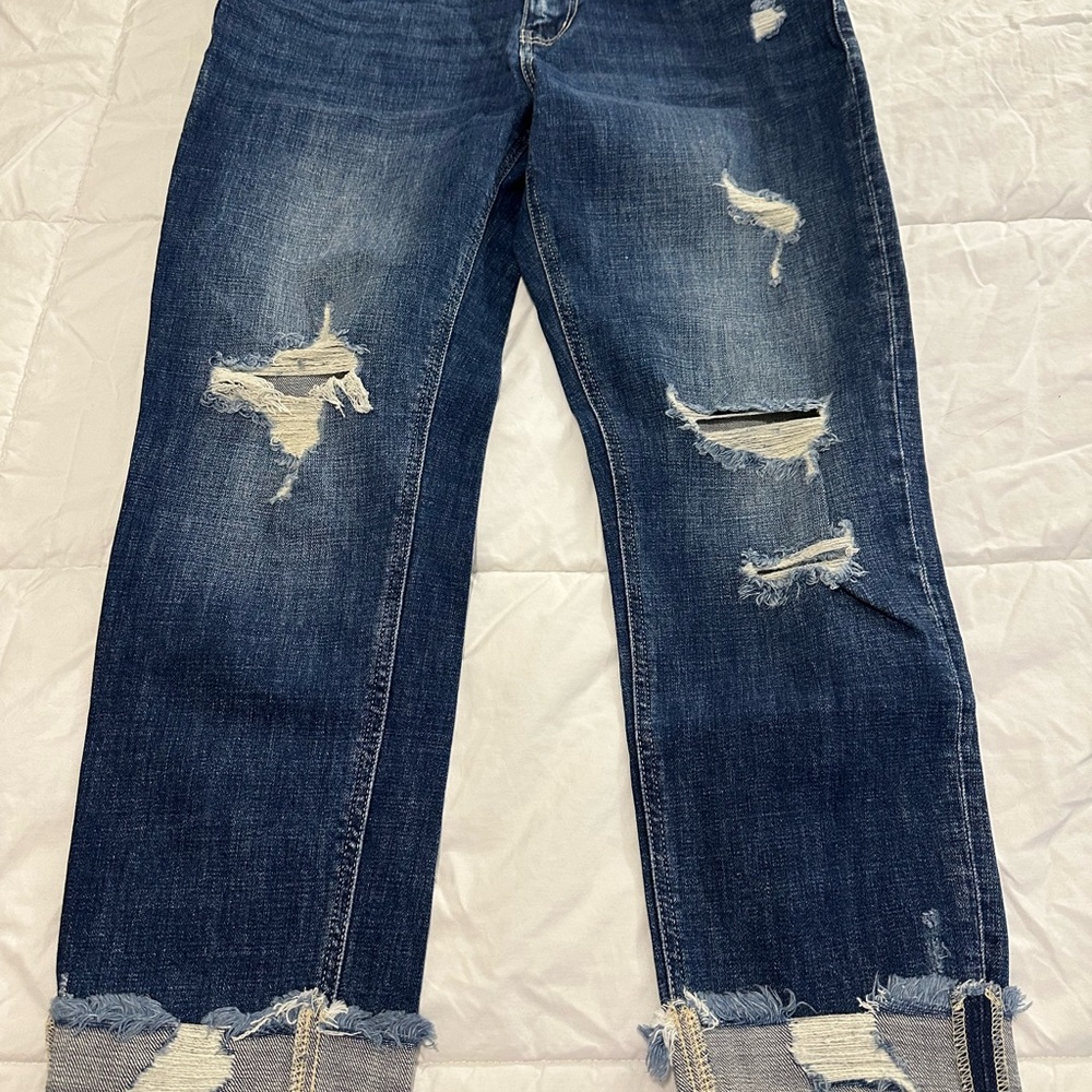 KanCan Medium Blue Ripped Boyfriend Jeans